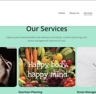 Services Page of Wellness Website