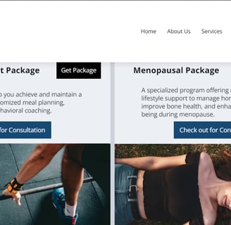 Package Page of Wellness Website