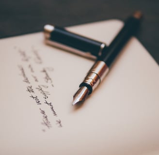 A fountain pen on a page