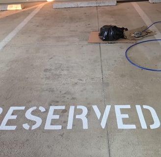striping stencils in garage