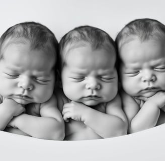 three newborn babies sleeping