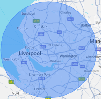 a map of liverpool, england, showing the location of liverpool, england