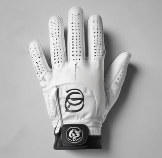 A black leather glove positioned in a slightly open grasping gesture against a plain white background. The glove appears smooth and shiny, suggesting a high-quality material.