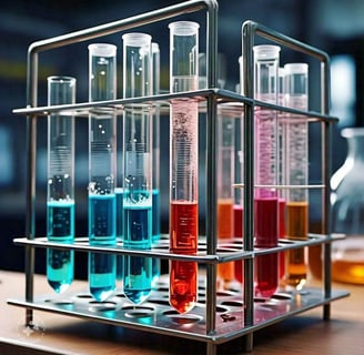 a rack of reaction tubes