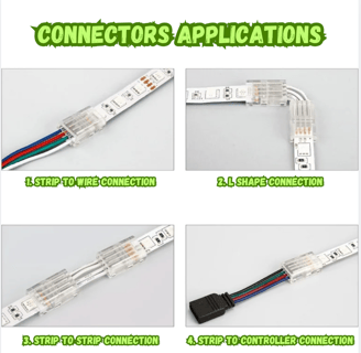 There are different types of connectors that you can use to extend your strip lights