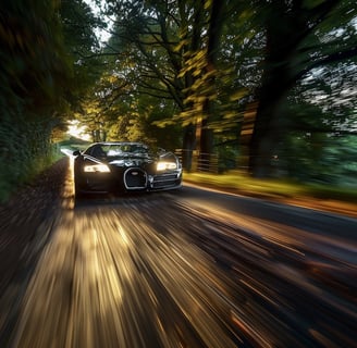 Bugatti Veyron speeding down an English country lane - Steroidal Neurodiversity!