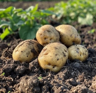 Freshly dug potatoes. Peter Pickering's farming life.