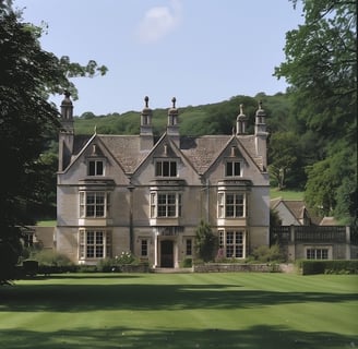 Peter Pickering's dream; an English country manor house in landscaped grounds