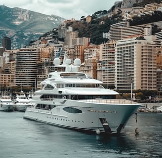 A 210' Superyacht in Monte Carlo - was it Peter Pickering's? No, not this one.