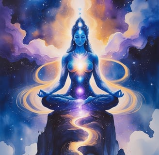 a woman sitting in a meditation position