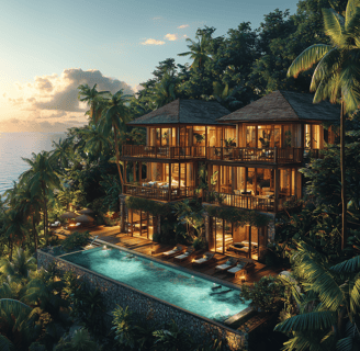 Hôtel boutique haut de gamme en Guadeloupe, alliant architecture créole, design moderne et nature luxuriante, reflet d’un inv