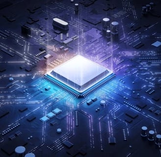 A futuristic computer chip symbolizing high-performance computing and optimization.