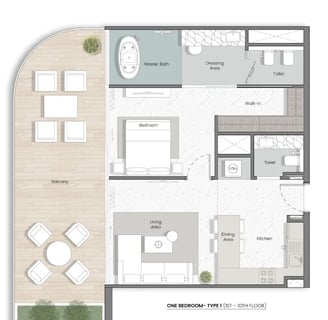 1 Bedroom Unit Layout