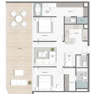 2 Bedroom Unit Layout