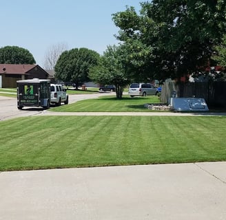 freshly mowed front yard Oklahoma city 