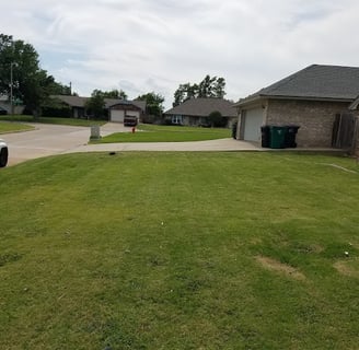 freshly mowed front yard Oklahoma city