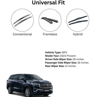 Toyota Innova Hycross wiper sizes – 26 inch, 16 inch, 12 inch
