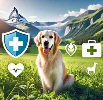une présentation ou une utilisation visuelle étendue. Elle illustre la protection et le bien-être des chiens avec l'assurance