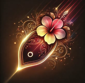 a flower with a flower on a dark background