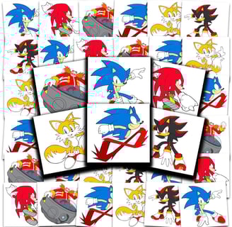 temporary tattoos for kids, featuring Sonic the Hedgehog characters