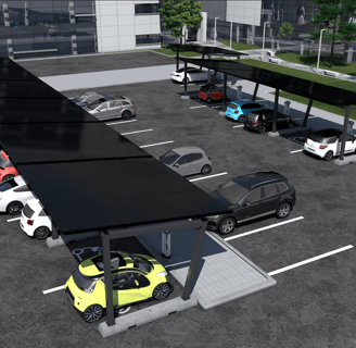 ombrieres solaires de parking vehicules