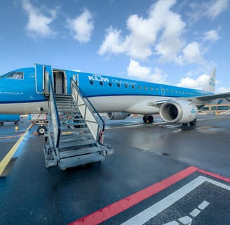 KLM airplane at Schipol Airport in Amsterdam