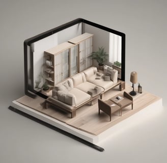 3dmodel on tablet - furniture project