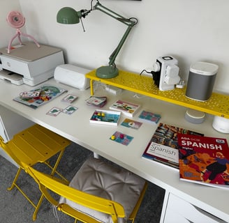 a spanish class workspace