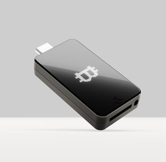 Bitcoin Hardware-Wallet schwarz weiß Bild
