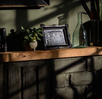 Picture of a light being lit of the charming fireplace in the 100-years old house. Creator: Slawek Dejneka