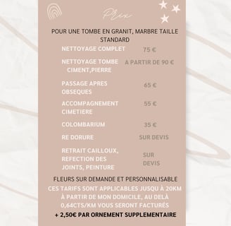 tarifs nettoyage entretien sépulture