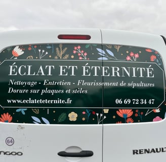 flocage véhicule Eclat et Eternité