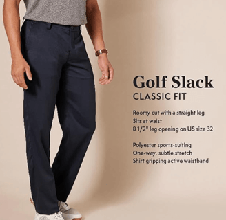 travel smart, golf slack classic fit mens pants for a comfortable golf outing or travel
