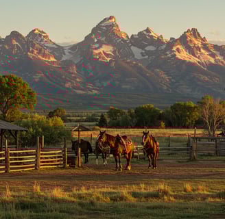 Colorado dude ranch vacation planning: Topographical map, lasso, cowboy boots, hat, and a checklist