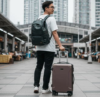 a travel bag and trendy backpack