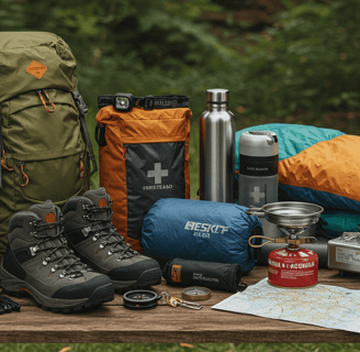 An open backpack meticulously organized with lightweight clothing, camping gear, and packing cubes,
