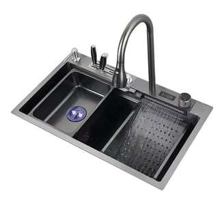 modern handmade nano black stainless steel sink