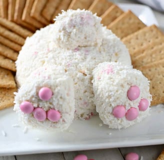 a bunny shaped cream cheese and cake ball
