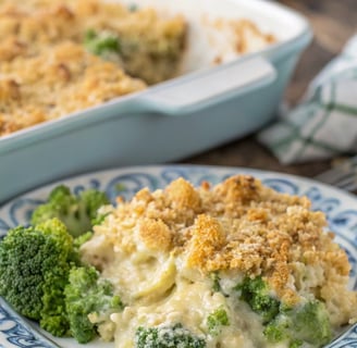 dish of broccoli casserole