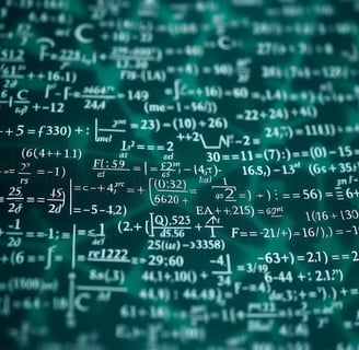 a bunch of numbers on a green background