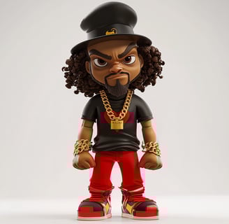Uncle Slim in red pants and gold chains giving birthday shoutout