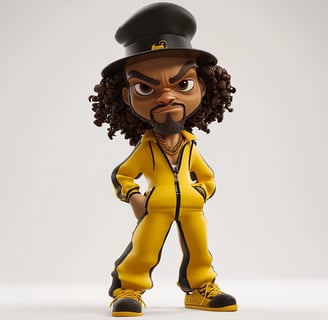 Uncle Slim in yellow tracksuit ready to deliver a pep talk