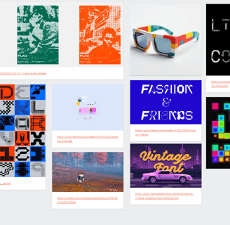 a bunch of different types of posters on a wall