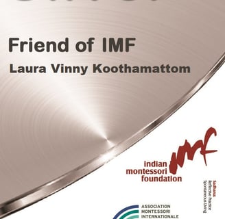 A certification displaying membership with the Indian Montessori Foundation 