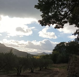 Evening approaches over the valley