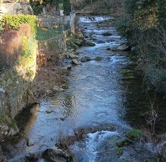 View from the old bridge at Gourgas.