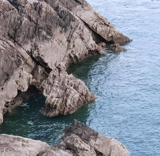 The cliffs beyond our holiday home