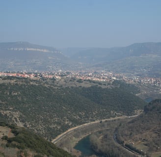 Millau  lies ahead.