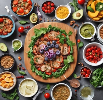 a close up of a bowl of food on a table