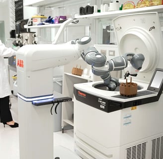 abb robot tending centrifuge machine